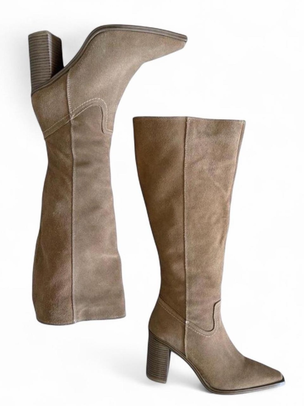 Steve Madden Elexis Suede Tan Western Cowgirl Boots- 9.5